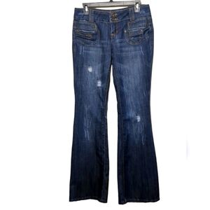 Almost Famous 90s Flared Denim Blue Jeans Retro Vintage